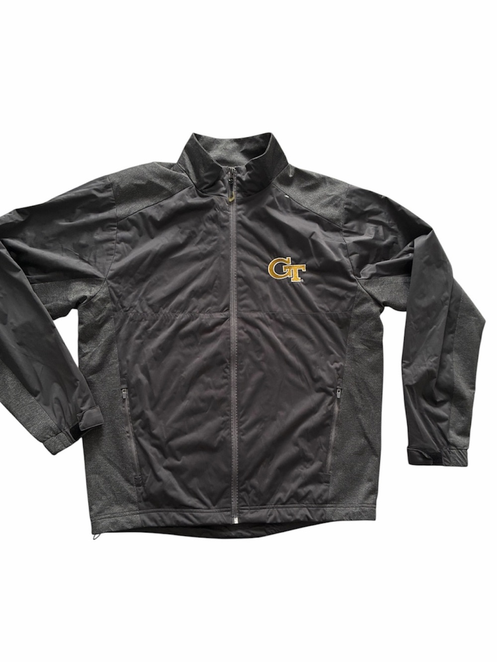 Men's Antigua Large Gray Georgia Tech Yellow Jackets Woven Tri-Blend Long Sleeve
